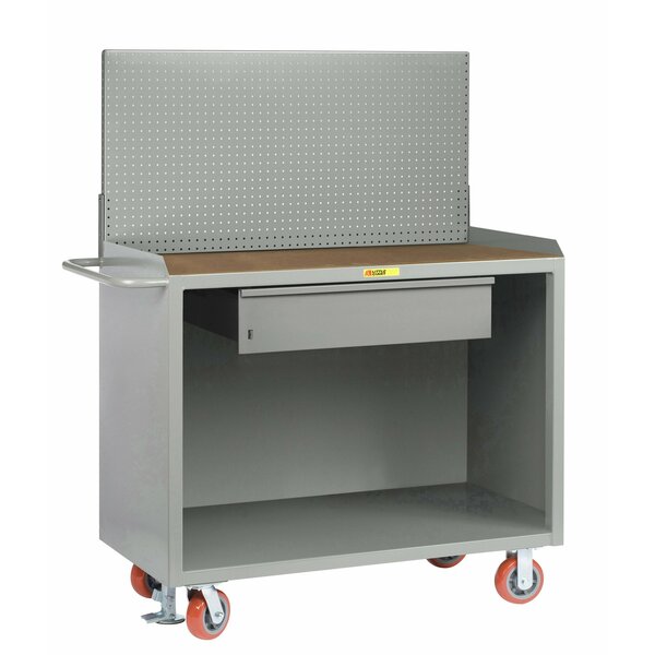 Little Giant Mobile Bench Cabinets, 36"W, HD Drawer, 1/4" Hardboard, Pegboard MH-2436-HDFL-PB